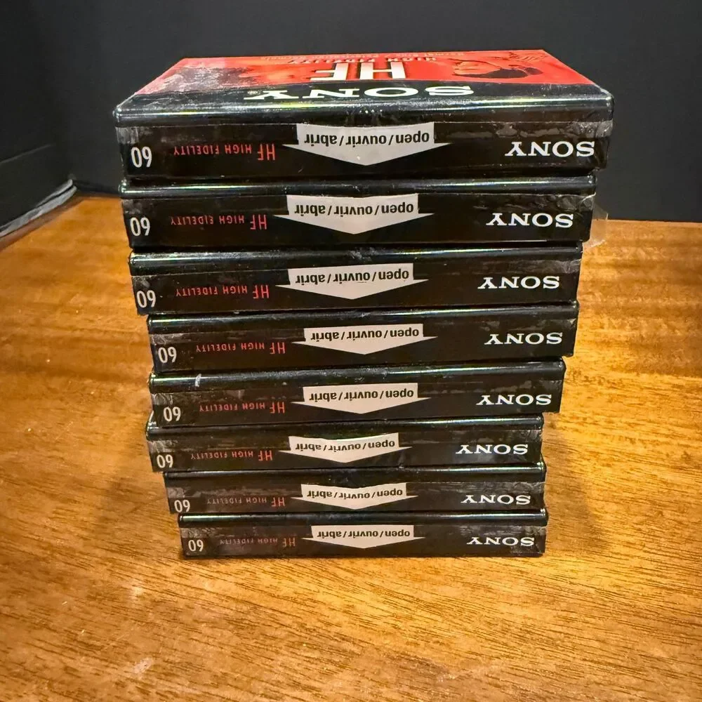 Lot of 8 NEW SEALED Sony HF 60 Audio Cassette Tapes 60 Min Normal Bias Type I Hi